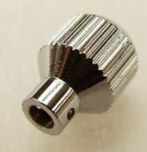 Chronometric chrome trip knob, 14mm long, 10mm dia, 3mm hole MJC01ST